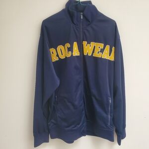 Rocawear Navy Sweater with Yellow Lettering Size L